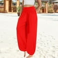 thumbnail image 2 of Bovemsi Casual Pants for Women Trendy Harem High Waist Yoga Plus Size Loose Daily Lightweight Joggers Casual Wide Leg Trousers with Pockets, 2 of 4
