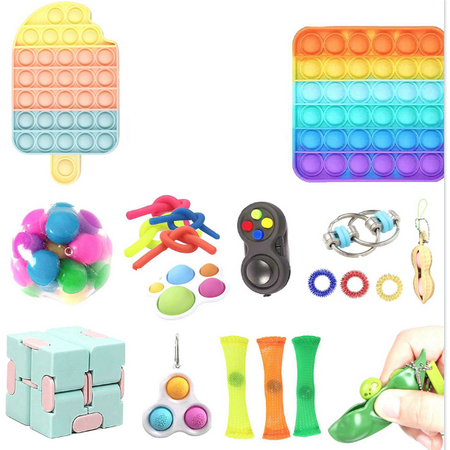 Doqcey Toys Kit, Squeeze Toy Rubik's Cube Telescopic Tube Stress Relieve Toys