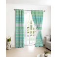 thumbnail image 3 of Teal Green Boho Blackout Curtains for Bedroom/Living Room, Thermal Insulated Kitchen Curtains, Vintage Ethnic Tribe Abstract Art Grommet Darkening Window Treatment Drapes 42"x84"x2, 3 of 8