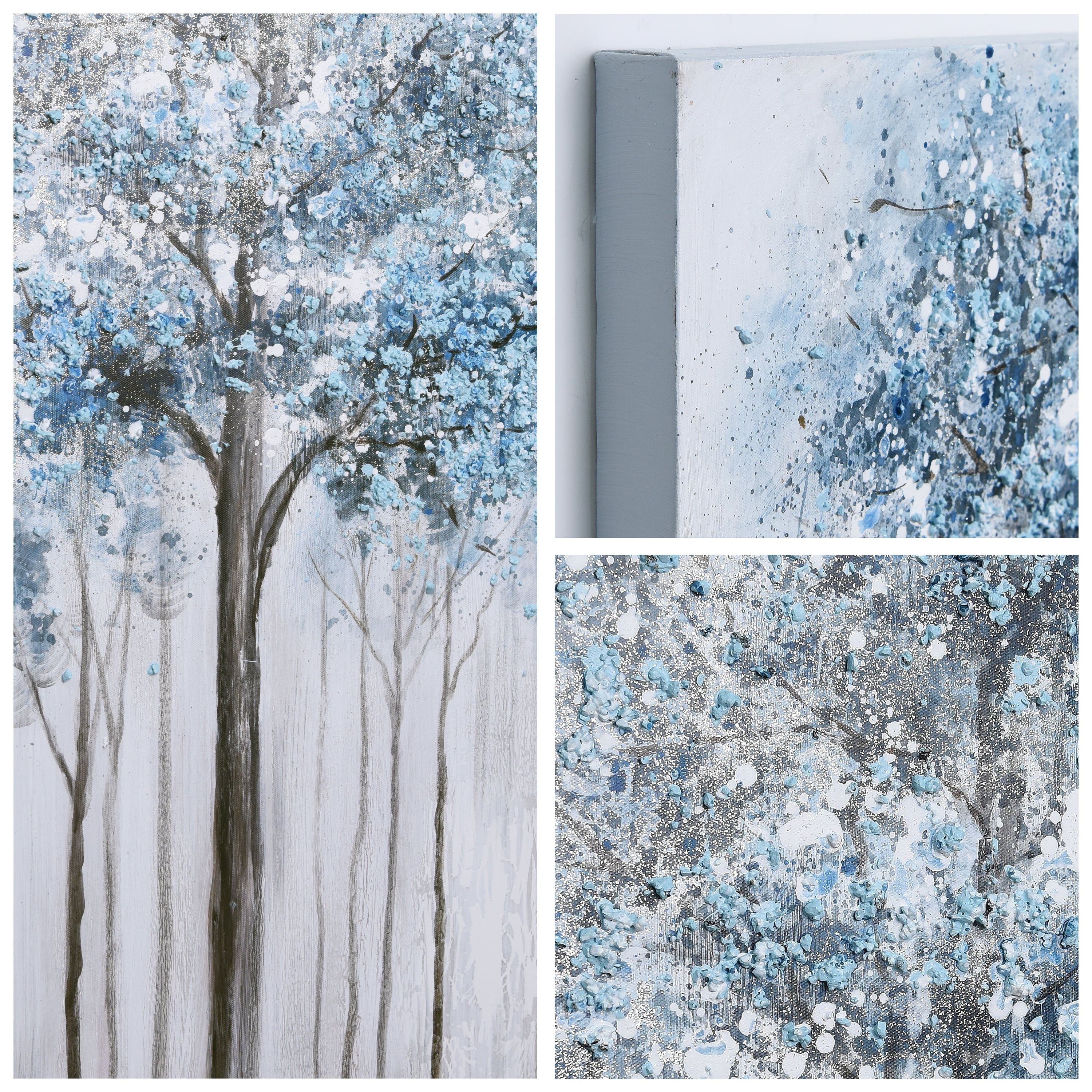 Empire Art Direct Winter Forest 1 Textured Metallic Hand Painted Wall Art, 36" x 36" x 1.5", Ready to hang