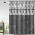 thumbnail image 2 of Shower Curtain 72 x 84 Inch Modern Unique Bathroom Decor Polyester Fabric White Damask Lace Pattern Vintage Black Blurry Floral Print Bath Curtains Fashion Design Set with Hooks, 2 of 6