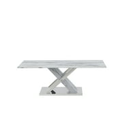 Global Furniture USA Faux Marble & Stainless Steel Coffee Table