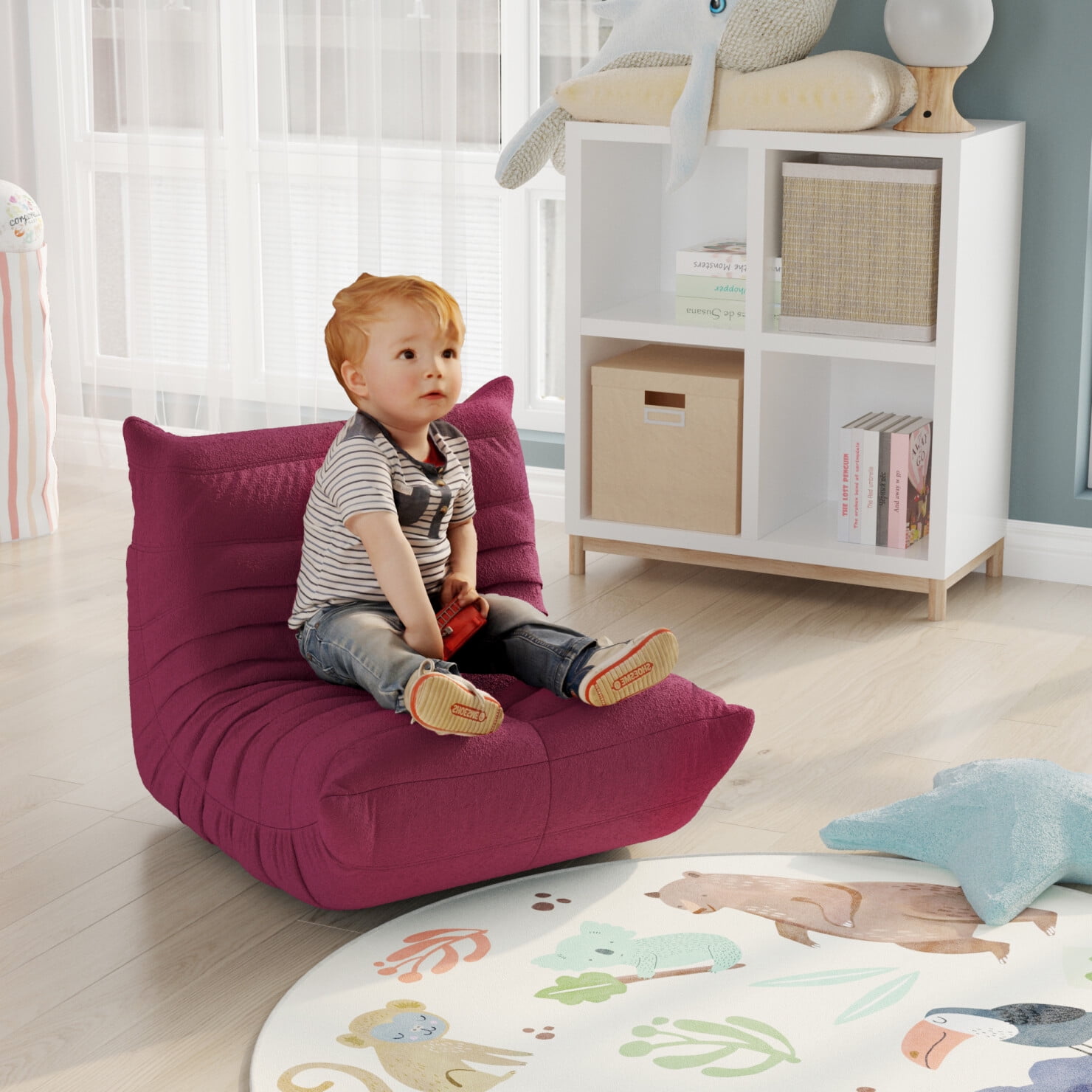 Children's Reading Corner Sofa Chair, Velvet Armless Lounge Chair with  Caterpillar Shape, Comfy Children's lazy Floor Sofa for Living Room,  Bedroom, Salon, Office and Reading Room, Purple - Walmart.com