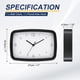 thumbnail image 2 of Reloj de pared rectangular Uxcell de 11 pulgadas, silencioso y sin tictac, reloj de cuarzo a pilas, decoración, negro, 2 of 7