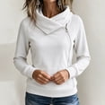 thumbnail image 4 of Shihyeh Women's Cowl Neck Hooded Sweatshirt Long Sleeve Front Pocket Casual Warm Top for Women, 4 of 6