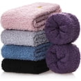 thumbnail image 6 of Womens Fuzzy Socks Super Soft Fluffy Winter Warm Cozy Home Sleeping Socks 5 Pairs, 6 of 6