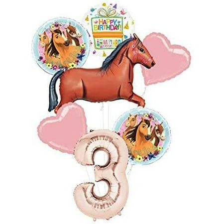 Mayflower Spirit Riding Free Party Supplies 3rd Birthday Brown Horse Balloon Bouquet Decorations
