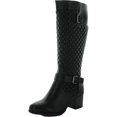 thumbnail image 1 of White Mountain Womens Damask Faux Leather Quilted Knee-High Boots, 1 of 3