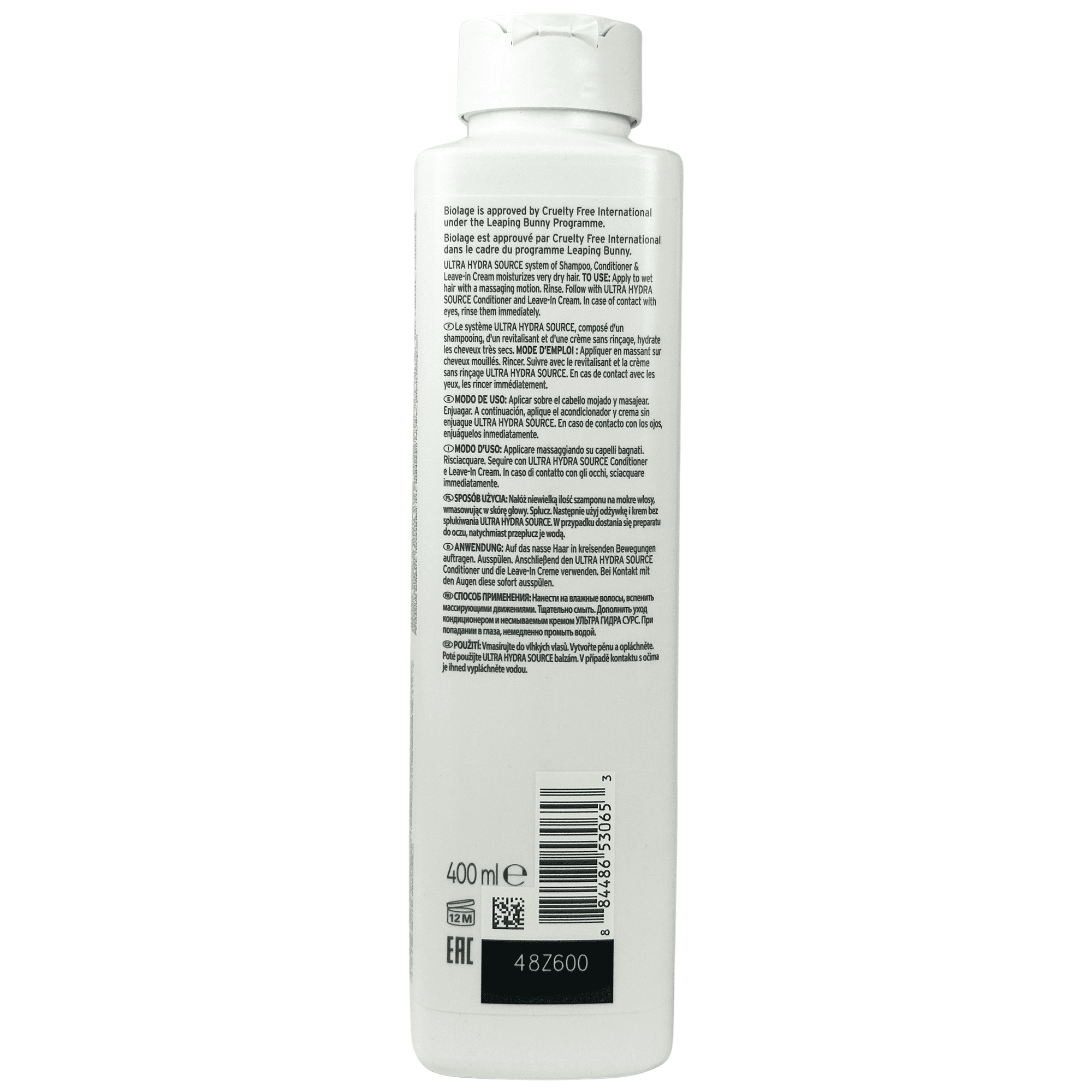 Biolage ULTRA HYDRA SOURCE Shampoo 13.5 oz / 400 ml For  Very Dry, Thick, or Coarse Hair