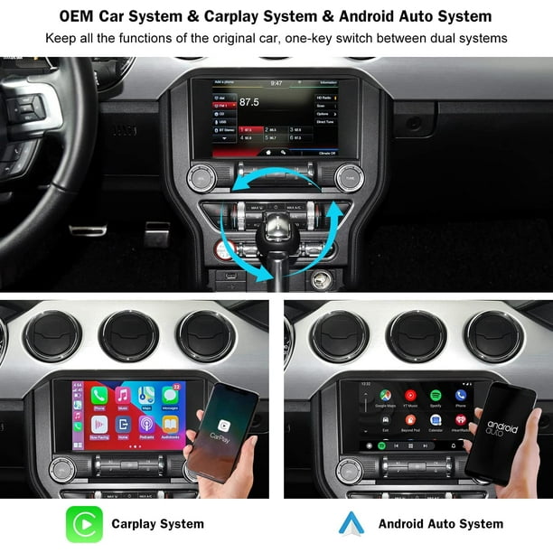 Décodeur de kit de modification Carplay sans fil Road Top pour Ford avec  système Sync2, prise en charge d'Android Auto, AirPlay, mise en miroir,  appareil photo, USB, navigation 