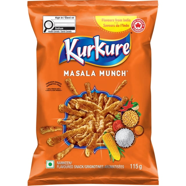 Grignotines aromatisées Kurkure Masala Munch