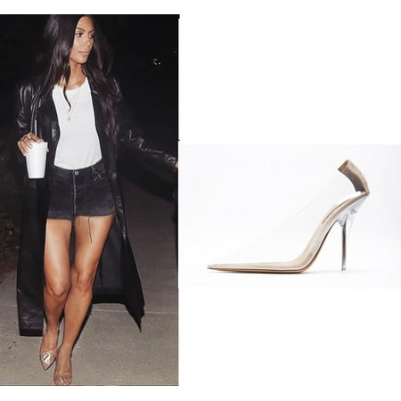Leather Stiletto High Heel - Cape Robbin Glass Doll Transparent Clear Pointed Toe Stiletto High Heel Pumps (9) (11)
