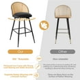 thumbnail image 6 of ANMINY Swivel Rattan Bar Stools, 29" Counter Height Set of 2, Upholstered Chairs Barstools with Full Back and Metal Legs Modern PU Fabric Seat for Kitchen Island, 6 of 11