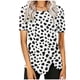 thumbnail image 2 of Fiudx Ofertas Relámpago Blusa Casual de Manga Corta con Estampado de Botones para Mujer, Blusa/Camisa de Cuello Redondo de Manga Corta, 2 of 5