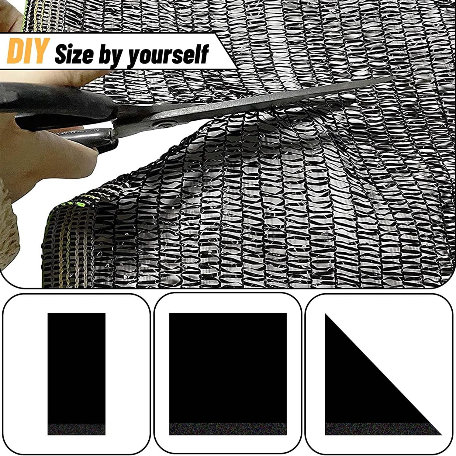 LOVE STORY 55% Sunblock Shade Cloth 6.5' x 20' Mesh Cover for Greenhouse Garden Patio, Black