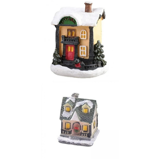 2 estatuas de resina iluminadas para decoración navideña, mesa y escritorio. EstiloF