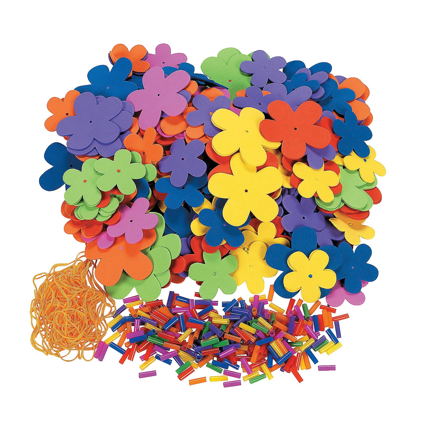 Fun Express Bulk 48 Pieces Fabulous Foam Flower Leis Craft Kit