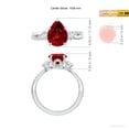 thumbnail image 5 of ANGARA Lab Grown 2.7 Ct Three Stone Pear Ruby & Diamond Engagement Ring for Women in 14K White Gold (Size-10x8mm) | July Birthstone, Anniversary, Jewelry Gift for Women | Lab-Grown Ruby Ring, 5 of 8