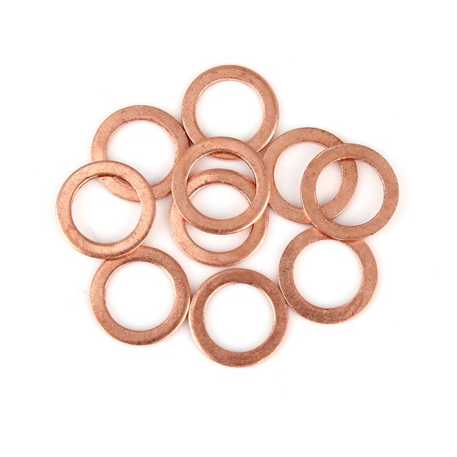 10Pcs Arandela de Cobre círculo de Junta de Sellado Plana para Coche de 14x20x1,5mm