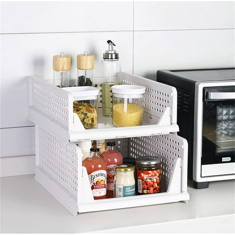 NiHome 4-Pack Stackable Plastic Kitchen Storage Shelf