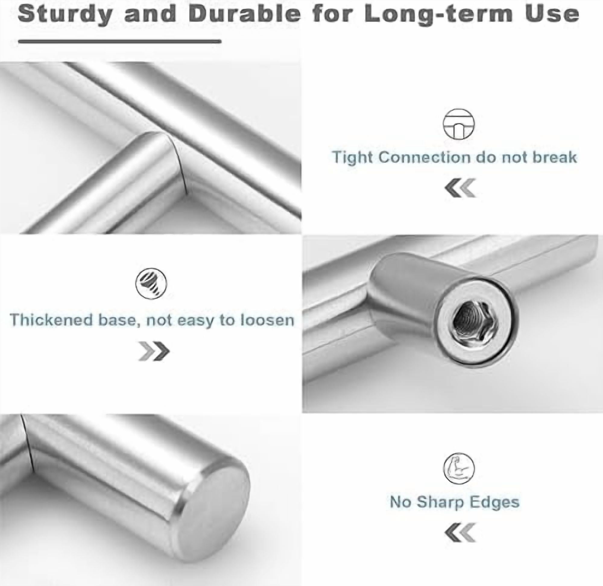30 Pack Brushed Nickel Cabinet Handles 3 Inch Hole Center Drawer Pulls Stainless Steel Cabinet Pulls Silver Kitchen Handles Cabinet Hardware for Drawers, Cupboards - 5" Length,