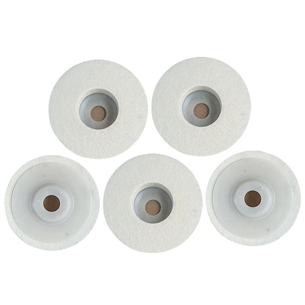 5 Piezas de Disco de Rueda de Pulido de Lana, Kit de Disco de Rueda de Pulido de Fieltro de Lana para Amoladora Angular de 125 Mm, Almohadillas de Pulido de Fieltro