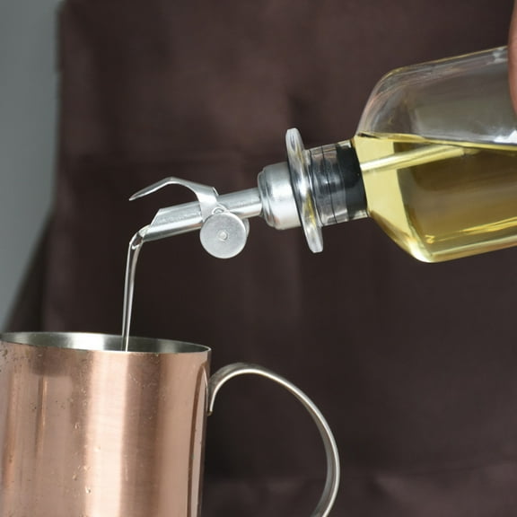 Tineasur 4Pcs Easy Use Stainless Steel Pour Spouts for Oil and Wine Bottles