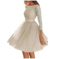 thumbnail image 2 of Lenago Robe Maxi Grande Taille pour Femmes Robe Croisée de Mariage Col Rond Élégante Soirée Dos Nu en Dentelle Robe d'Été Plage en Solde, 2 of 7