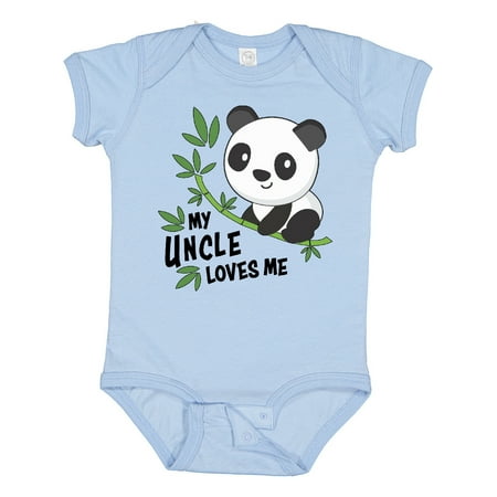 

Inktastic My Uncle Loves Me- Cute Panda Gift Baby Boy or Baby Girl Bodysuit
