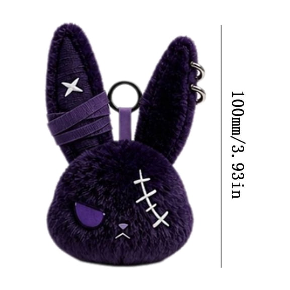 Dark Doll Keychain Pendant, Multicolor Polyester Halloween Accessory, Gothic Style Key Ring Bag Charm for Daily Carry Party Gift Decor