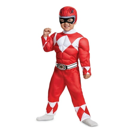 Red Power Ranger Muscle Toddler Halloween Costume - Mighty Morphin