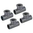 thumbnail image 1 of Unique Bargains Tee Pipe Fitting G1/2 Female Thread 20mm ID Socket PVC-U Adapter Gray 4Pcs, 1 of 5