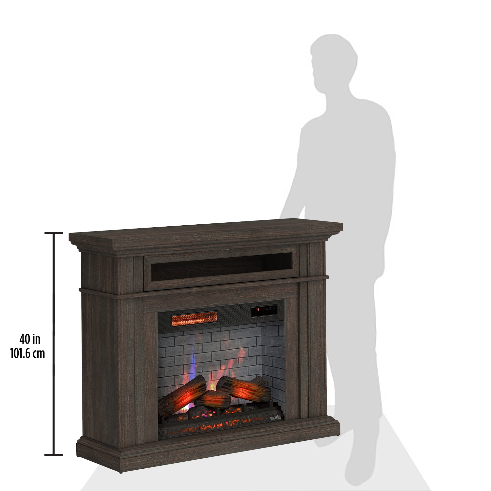 duraflame® Electric Fireplace Wall Mantel with Infrared Heater and Remote Control, Waverly Oak