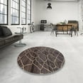 thumbnail image 4 of Ahgly Company Machine Washable Indoor Round Abstract Rose Dust Purple Area Rugs, 8' Round, 4 of 7