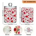 thumbnail image 5 of Yayeee 2 Pack Qtip Holder Bathroom Cotton Swab Canister with Lid Clear Dispenser Set, Pink Floral, 5 of 6