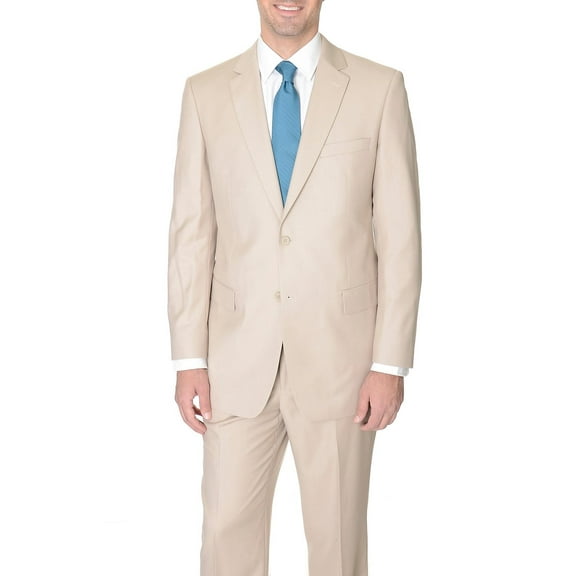 Raphael Mens Tan Light Brown Slim Fit Two Button Suit