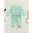 thumbnail image 3 of Honganda Baby Girl Long Sleeve Romper, Foot Warp Pure Color Ruffles Playsuit, 3 of 9