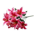 thumbnail image 2 of Cateissary Flor artificial de Lilium, flores artificiales realistas y duraderas para decoraciones Flores artificiales Rosa profundo, 2 of 6