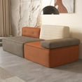 thumbnail image 6 of NessCarsti 79.9" Modern Modular Sectional Sofa, Mixed Gray Beige Rust Fabric, Living Room Couch with Adjustable Design, 6 of 6
