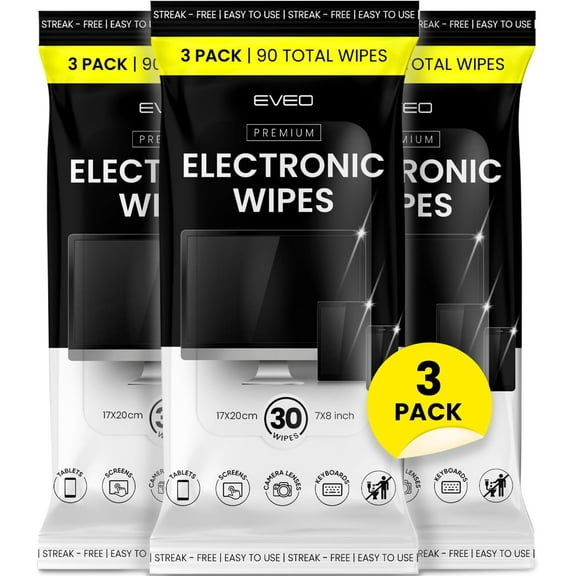Electronic Wipes Screen Cleaner - Screen Wipes TV Screen Cleaner Wipes, Computer Screen Wipes, Laptop Screen Cleaner, ipad & Monitor Cleaner, Screen Cleaning Wipes - [90 Wipes   Microfiber Cloth]