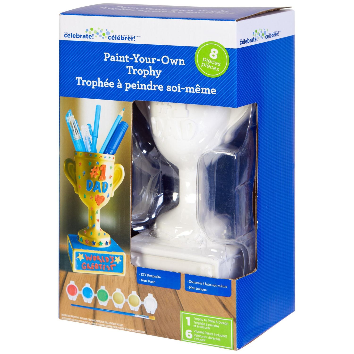Way to Celebrate Paint-Your-Own Trophy for Father's Day, 1 Count Paint-Your-Own Trophy