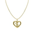 thumbnail image 1 of 14k Yellow Gold Diamond-Cut Heart-Shaped Initial Letter 'Y' Pendant with 1.2mm Rolo Chain, 1 of 5