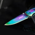 thumbnail image 6 of Dispatch 3.82” 8Cr Folding Pocket Knife with Clip for Everyday Carry, Plain Edge Blade with Rainbow Titanium Coating, Gifts for Men, 6 of 7
