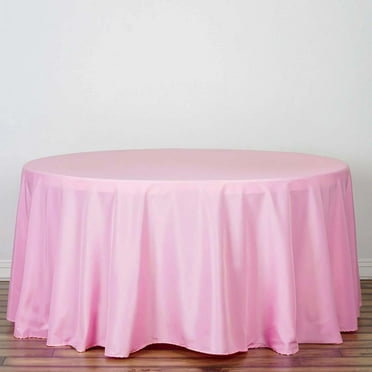 Efavormart 5 Pack Round Tablecloth, 120 Inch Stain & Wrinkle Resistant Washable Table Cloth, Decorative Polyester Fabric Table Cover for Banquet, Wedding, Dining- Pink