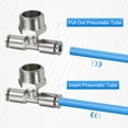 thumbnail image 5 of Uxcell 2pcs Male Branch Tee 8mm Tube ID x 1/2" PT Thread Push to Connect Fittings Pneumatic Tube Pipe Fitting for Air Water System, 5 of 6