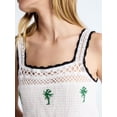 thumbnail image 4 of Free Assembly Women's Embroidered Square Neck Cotton Tank Top, Sizes XS-XXL, 4 of 5