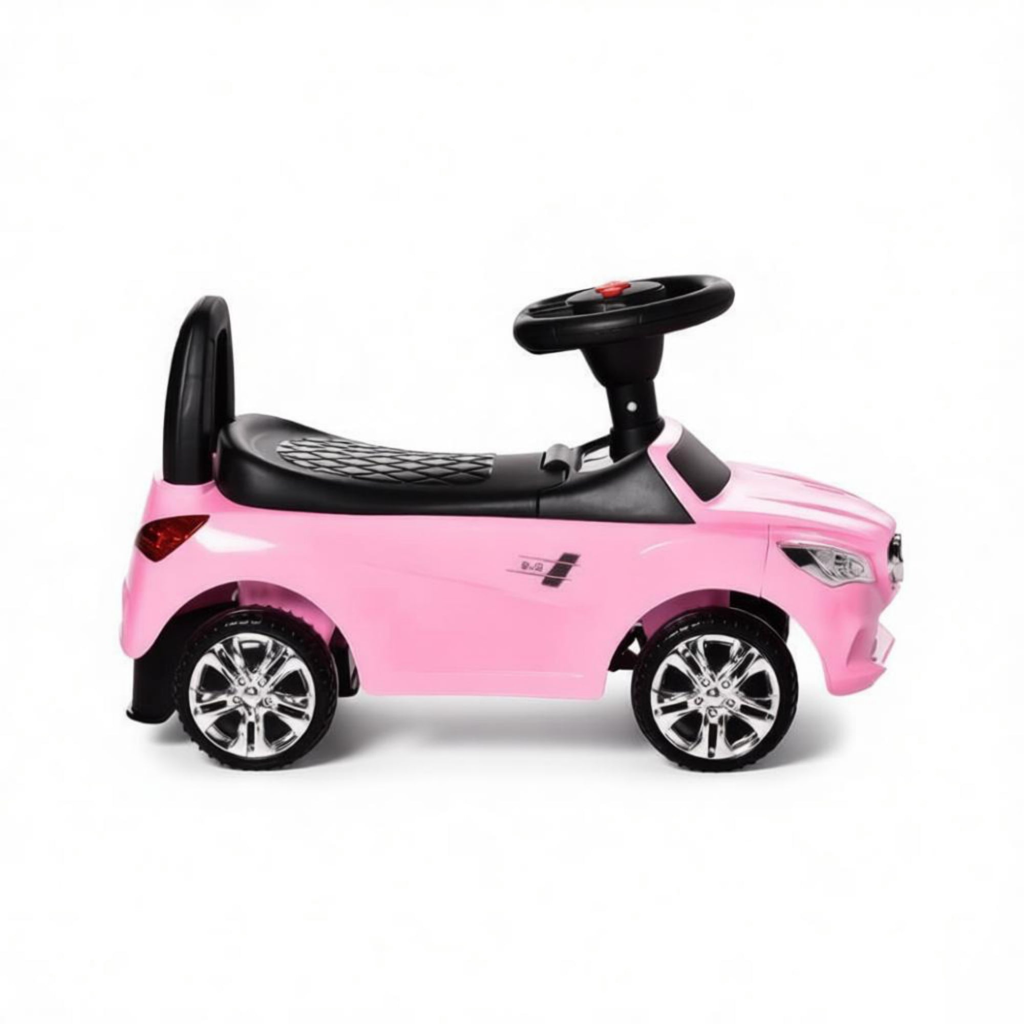 Toddler Foot-to-Floor Ride-On Push Car: Kids Sliding Walking Toy with Functional Horn, Music, Headlights & Hidden Storage Space, Pink
