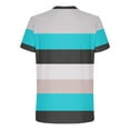 thumbnail image 4 of Cmfcve Striped Men's Tee Print Durable Sports T-shirt Short Sleeve Round Neck Blouses, 4 of 5