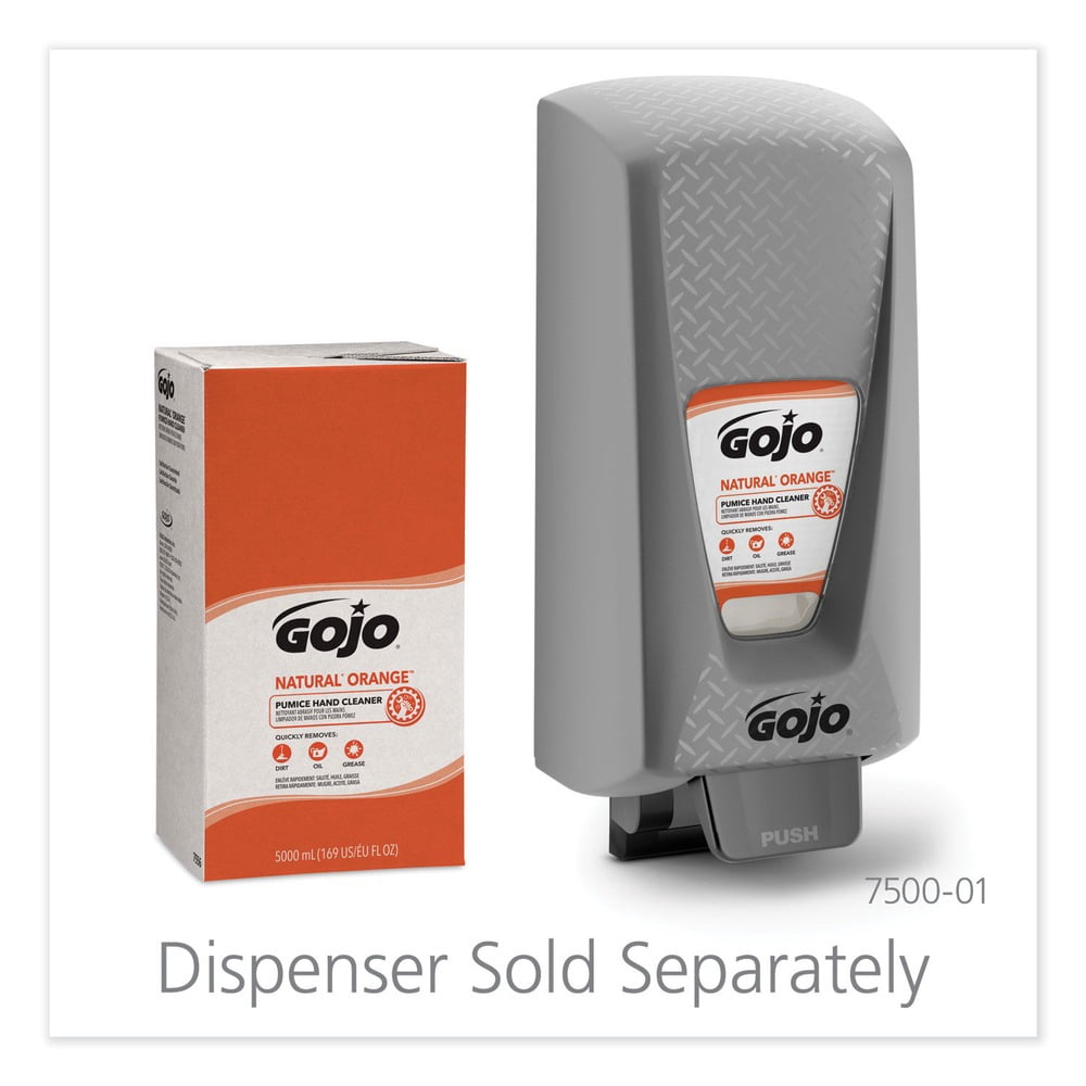 GOJO Industries 7556-02 5000 mL NATURAL ORANGE Pumice Hand Cleaner Refill - Citrus Scent (2/Carton)