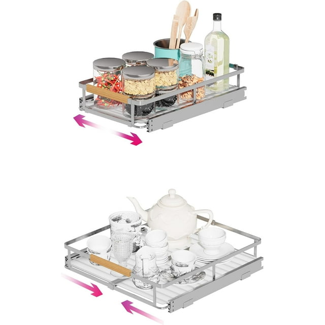 Expandable Pull Out Cabinet Organizer Slide Out Drawers for Kitchen Cabinets .~.&#;W x .&#;&#;D Pull Out Drawers for Kitchen Cabinets